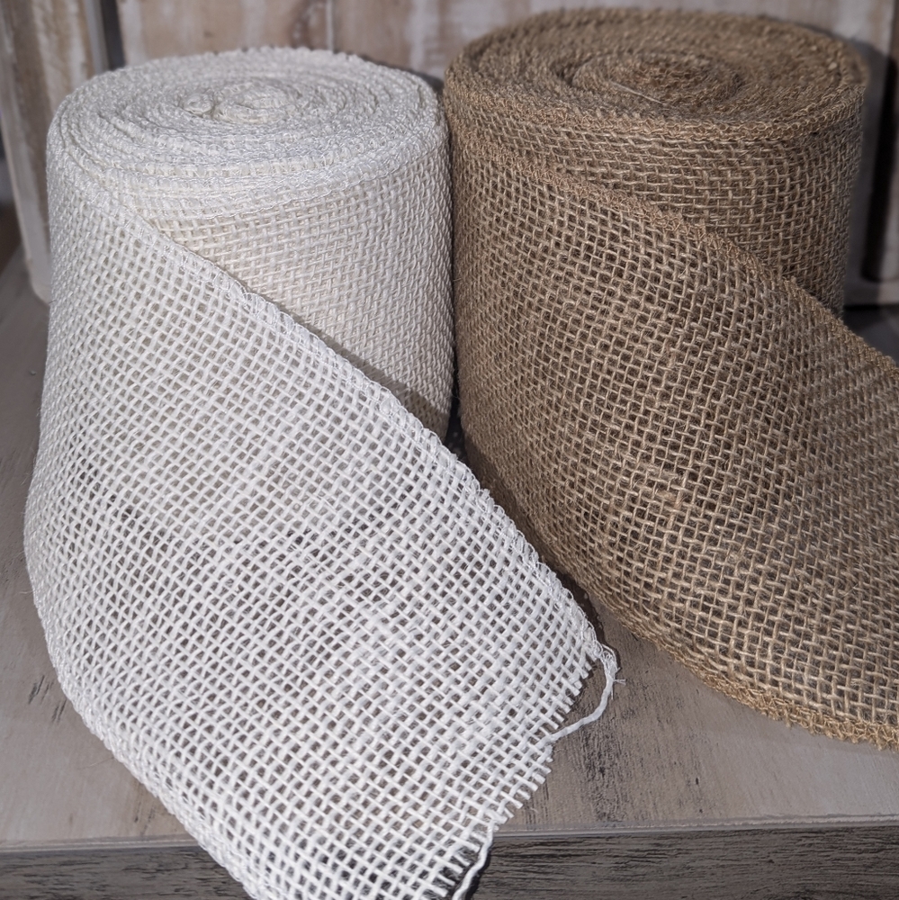 New 4" jute natural farmhouse decor ribbon burlap craft party favor holiday fall